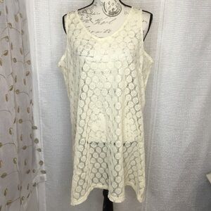J. Valid Sheer Cream Lace Swimsuit Swim Beach Pool Cover Up New